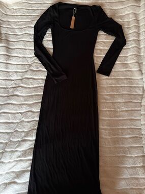 SKIMS | Dresses | Skims Shine Jersey Mini Dress In Onyx New | Poshmark